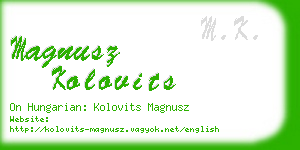 magnusz kolovits business card